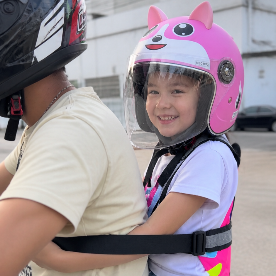 COMBO Casco de Moto + Chaleco de Seguridad Niños🧡